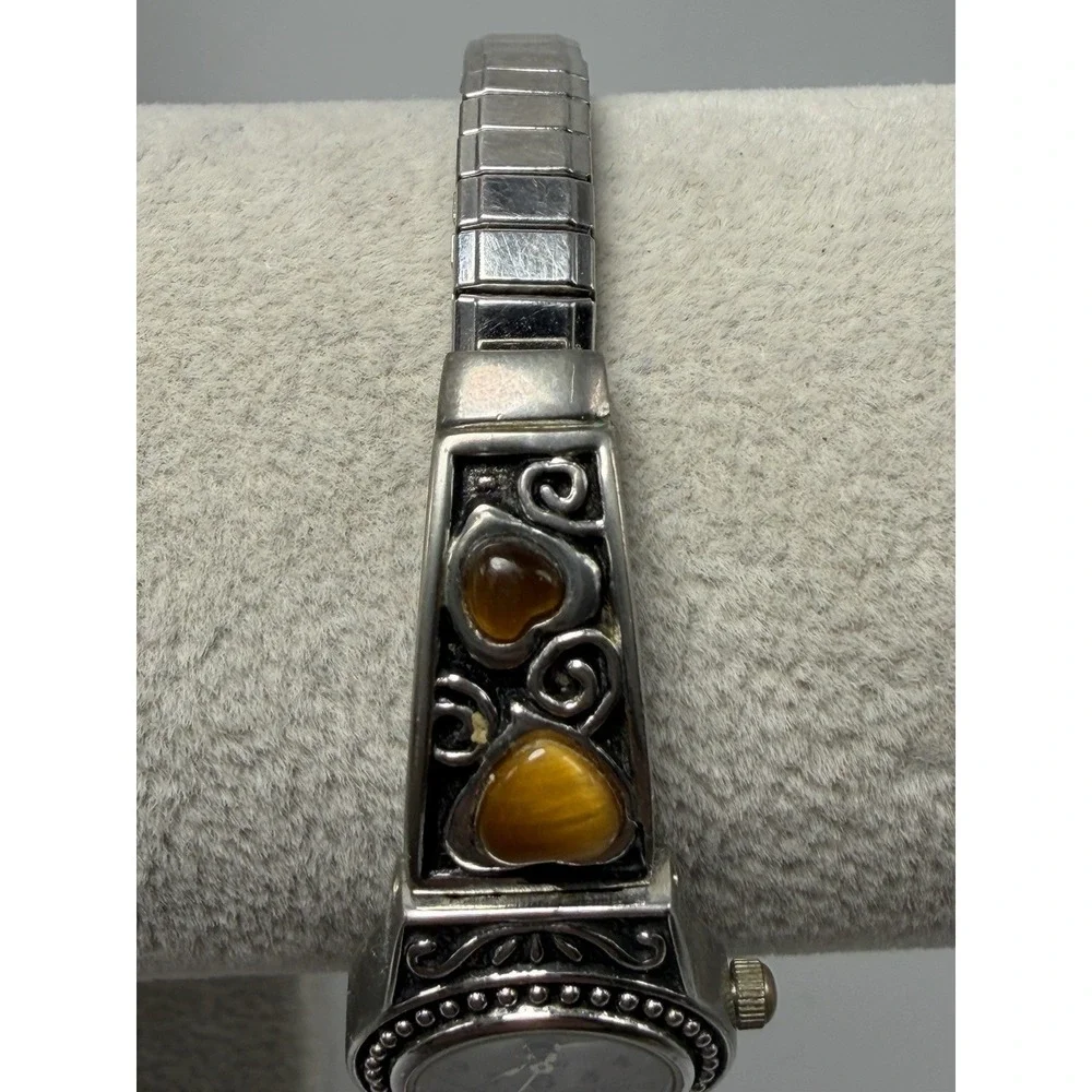 White Stag WS60600W New Battery Ladies MOP Watch Tiger's Eye 20MM 6.75